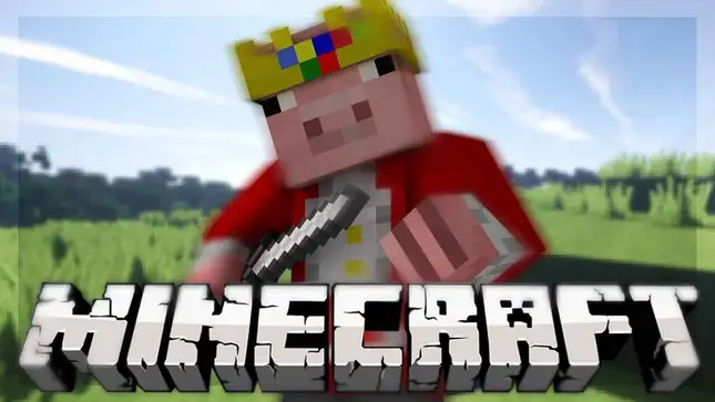 A pig wearing a crown in the Minecraft movie, symbolizing the tribute to Technoblade, the legendary Minecraft content creator.